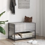 vidaXL Bancă de depozitare, gri sonoma, 70x42,5x47 cm, lemn prelucrat