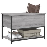 vidaXL Bancă de depozitare, gri sonoma, 70x42,5x47 cm, lemn prelucrat