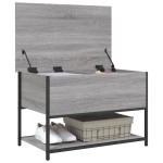 vidaXL Bancă de depozitare, gri sonoma, 70x42,5x47 cm, lemn prelucrat