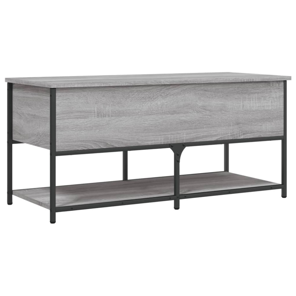 vidaXL Bancă de depozitare, gri sonoma, 100x42,5x47 cm, lemn prelucrat