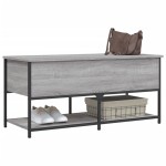vidaXL Bancă de depozitare, gri sonoma, 100x42,5x47 cm, lemn prelucrat