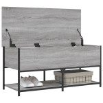 vidaXL Bancă de depozitare, gri sonoma, 100x42,5x47 cm, lemn prelucrat