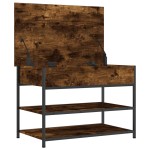 vidaXL Bancă de pantofi, stejar fumuriu, 70x42,5x50 cm, lemn prelucrat