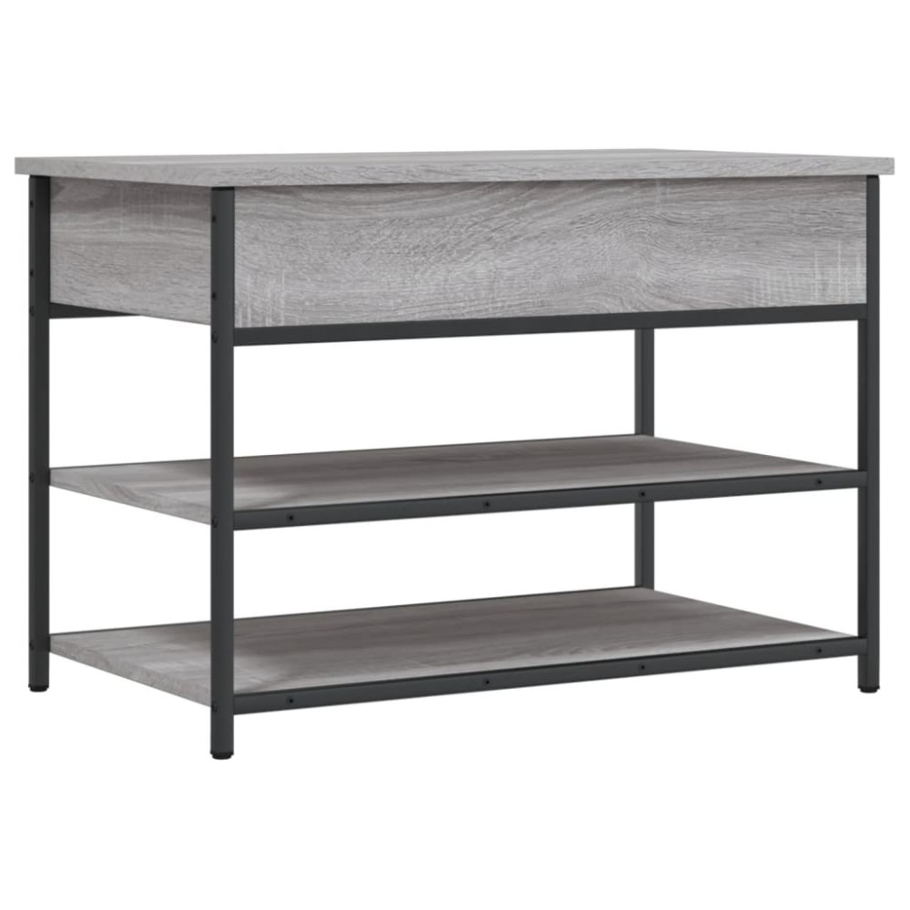 vidaXL Bancă de pantofi, gri sonoma, 70x42,5x50 cm, lemn prelucrat