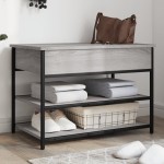 vidaXL Bancă de pantofi, gri sonoma, 70x42,5x50 cm, lemn prelucrat vidaXL Bancă de pantofi, gri sonoma, 70x42,5x50 cm, lemn prelucrat