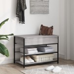 vidaXL Bancă de pantofi, gri sonoma, 70x42,5x50 cm, lemn prelucrat vidaXL Bancă de pantofi, gri sonoma, 70x42,5x50 cm, lemn prelucrat