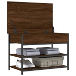 vidaXL Bancă de pantofi, stejar maro, 70x42,5x50 cm, lemn prelucrat