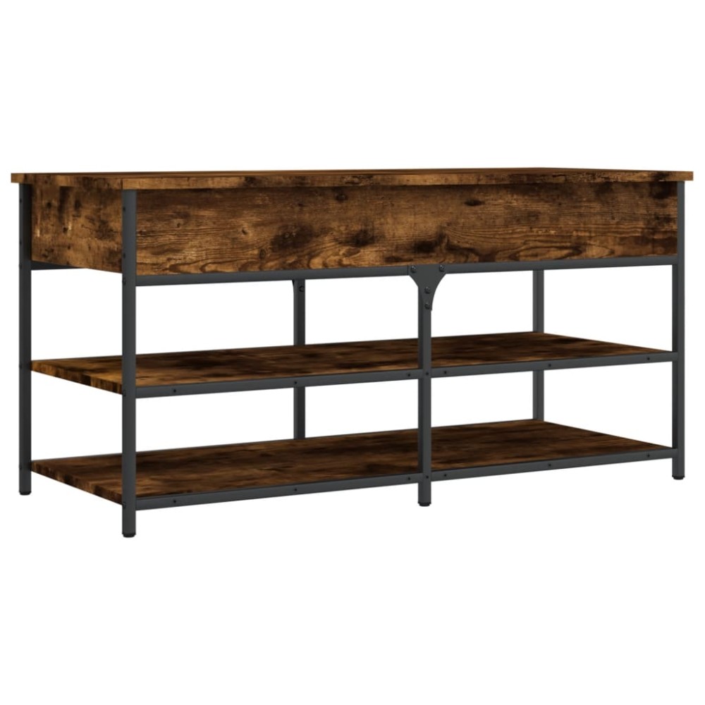 vidaXL Bancă de pantofi, stejar fumuriu, 100x42,5x50 cm lemn prelucrat