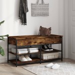 vidaXL Bancă de pantofi, stejar fumuriu, 100x42,5x50 cm lemn prelucrat