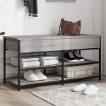 vidaXL Bancă de pantofi, gri sonoma, 100x42,5x50 cm, lemn prelucrat vidaXL Bancă de pantofi, gri sonoma, 100x42,5x50 cm, lemn prelucrat
