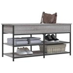 vidaXL Bancă de pantofi, gri sonoma, 100x42,5x50 cm, lemn prelucrat vidaXL Bancă de pantofi, gri sonoma, 100x42,5x50 cm, lemn prelucrat