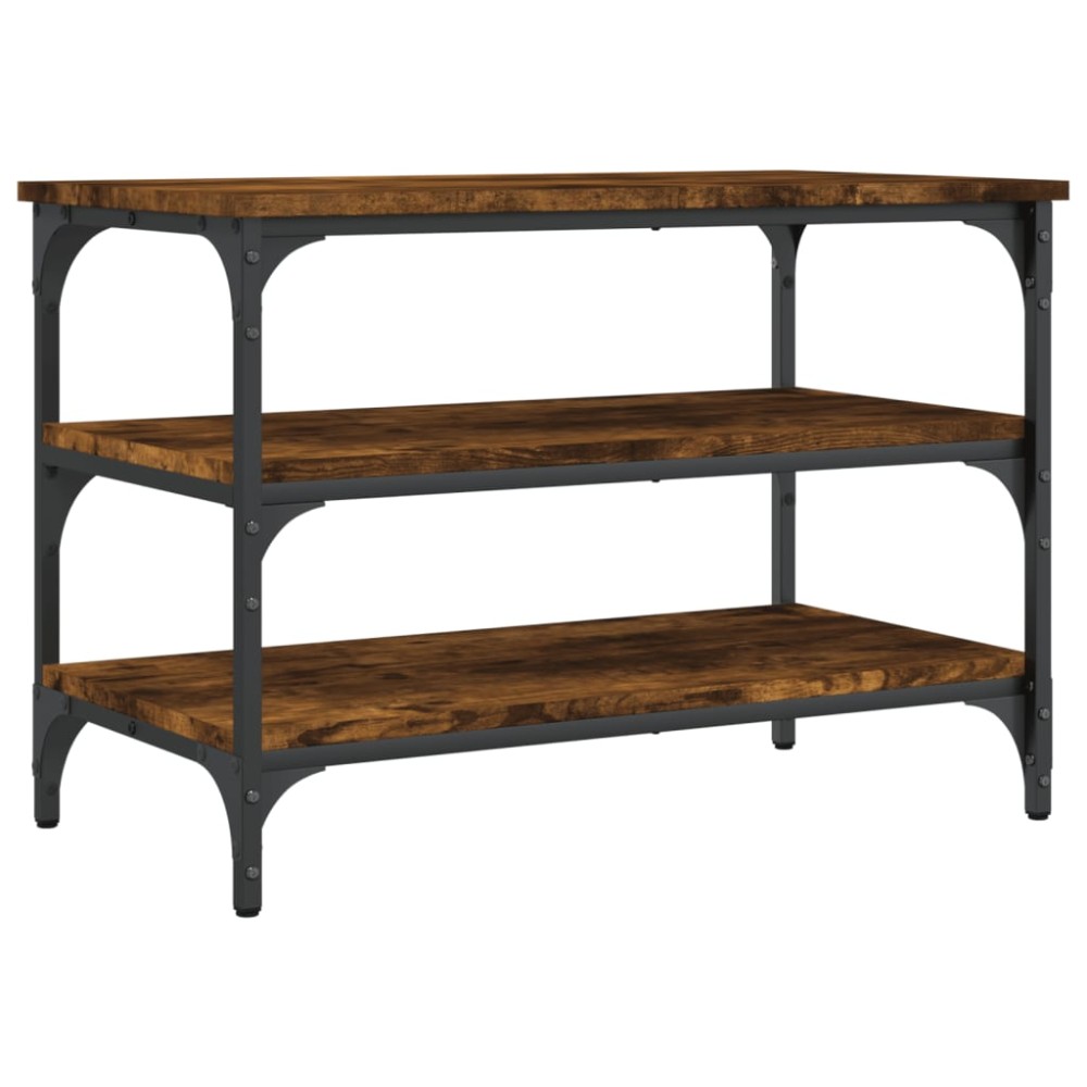 vidaXL Bancă de pantofi, stejar fumuriu, 70x38,5x49 cm, lemn prelucrat