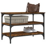vidaXL Bancă de pantofi, stejar fumuriu, 70x38,5x49 cm, lemn prelucrat