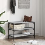 vidaXL Bancă de pantofi, gri sonoma, 70x38,5x49 cm, lemn prelucrat vidaXL Bancă de pantofi, gri sonoma, 70x38,5x49 cm, lemn prelucrat