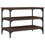 vidaXL Bancă de pantofi, stejar maro, 70x38,5x49 cm, lemn prelucrat