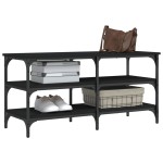 vidaXL Bancă de pantofi, negru, 100x38,5x49 cm, lemn prelucrat vidaXL Bancă de pantofi, negru, 100x38,5x49 cm, lemn prelucrat