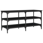 vidaXL Bancă de pantofi, negru, 100x38,5x49 cm, lemn prelucrat vidaXL Bancă de pantofi, negru, 100x38,5x49 cm, lemn prelucrat