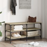 vidaXL Bancă de pantofi, stejar sonoma, 100x38,5x49 cm, lemn prelucrat