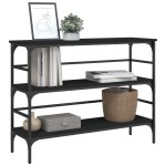 vidaXL Măsuță consolă, negru, 100x32x75 cm, lemn compozit vidaXL Măsuță consolă, negru, 100x32x75 cm, lemn compozit