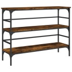 vidaXL Măsuță consolă, stejar fumuriu, 100x32x75 cm, lemn prelucrat vidaXL Măsuță consolă, stejar fumuriu, 100x32x75 cm, lemn prelucrat
