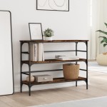 vidaXL Măsuță consolă, stejar fumuriu, 100x32x75 cm, lemn prelucrat vidaXL Măsuță consolă, stejar fumuriu, 100x32x75 cm, lemn prelucrat