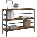 vidaXL Măsuță consolă, stejar fumuriu, 100x32x75 cm, lemn prelucrat vidaXL Măsuță consolă, stejar fumuriu, 100x32x75 cm, lemn prelucrat