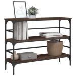 vidaXL Măsuță consolă, stejar maro, 100x32x75 cm, lemn prelucrat vidaXL Măsuță consolă, stejar maro, 100x32x75 cm, lemn prelucrat