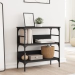 vidaXL Masă consolă, negru, 75x32x75 cm, lemn prelucrat vidaXL Masă consolă, negru, 75x32x75 cm, lemn prelucrat