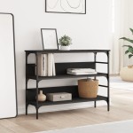 vidaXL Măsuță consolă, negru, 100x32x75 cm, lemn compozit vidaXL Măsuță consolă, negru, 100x32x75 cm, lemn compozit