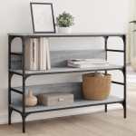 vidaXL Măsuță consolă, gri sonoma, 100x32x75 cm, lemn prelucrat vidaXL Măsuță consolă, gri sonoma, 100x32x75 cm, lemn prelucrat