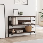 vidaXL Măsuță consolă, stejar maro, 100x32x75 cm, lemn prelucrat vidaXL Măsuță consolă, stejar maro, 100x32x75 cm, lemn prelucrat