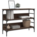 vidaXL Măsuță consolă, stejar maro, 100x32x75 cm, lemn prelucrat vidaXL Măsuță consolă, stejar maro, 100x32x75 cm, lemn prelucrat