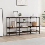 vidaXL Măsuță consolă, stejar fumuriu, 160x29x80 cm, lemn prelucrat vidaXL Măsuță consolă, stejar fumuriu, 160x29x80 cm, lemn prelucrat