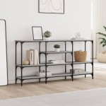 vidaXL Măsuță consolă, gri sonoma, 160x29x80 cm, lemn prelucrat vidaXL Măsuță consolă, gri sonoma, 160x29x80 cm, lemn prelucrat