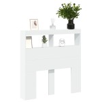 vidaXL Tăblie cu dulap și LED, alb, 100x17x102 cm vidaXL Tăblie cu dulap și LED, alb, 100x17x102 cm