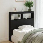 vidaXL Tăblie cu dulap și LED, negru, 100x17x102 cm vidaXL Tăblie cu dulap și LED, negru, 100x17x102 cm