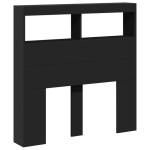 vidaXL Tăblie cu dulap și LED, negru, 100x17x102 cm vidaXL Tăblie cu dulap și LED, negru, 100x17x102 cm