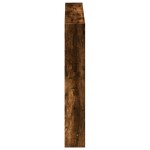 vidaXL Tăblie de pat cu dulap și LED, stejar fumuriu, 100x17x102 cm