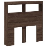 vidaXL Tăblie de pat cu dulap și LED, stejar maro, 100x17x102 cm vidaXL Tăblie de pat cu dulap și LED, stejar maro, 100x17x102 cm