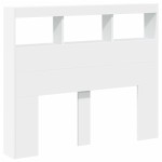 vidaXL Tăblie cu dulap și LED, alb, 120x17x102 cm vidaXL Tăblie cu dulap și LED, alb, 120x17x102 cm