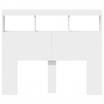 vidaXL Tăblie cu dulap și LED, alb, 120x17x102 cm vidaXL Tăblie cu dulap și LED, alb, 120x17x102 cm
