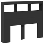 vidaXL Tăblie cu dulap și LED, negru, 120x17x102 cm vidaXL Tăblie cu dulap și LED, negru, 120x17x102 cm
