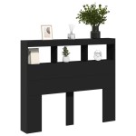 vidaXL Tăblie cu dulap și LED, negru, 120x17x102 cm vidaXL Tăblie cu dulap și LED, negru, 120x17x102 cm