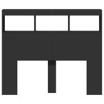 vidaXL Tăblie cu dulap și LED, negru, 120x17x102 cm vidaXL Tăblie cu dulap și LED, negru, 120x17x102 cm