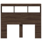 vidaXL Tăblie de pat cu dulap și LED, stejar maro, 120x17x102 cm