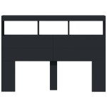 vidaXL Tăblie cu dulap și LED, negru, 140x17x102 cm vidaXL Tăblie cu dulap și LED, negru, 140x17x102 cm