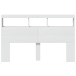vidaXL Tăblie cu dulap și LED, alb, 160x17x102 cm vidaXL Tăblie cu dulap și LED, alb, 160x17x102 cm