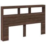 vidaXL Tăblie de pat cu dulap și LED, stejar maro, 160x17x102 cm vidaXL Tăblie de pat cu dulap și LED, stejar maro, 160x17x102 cm