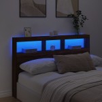 vidaXL Tăblie de pat cu dulap și LED, stejar maro, 160x17x102 cm vidaXL Tăblie de pat cu dulap și LED, stejar maro, 160x17x102 cm