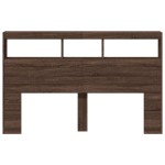 vidaXL Tăblie de pat cu dulap și LED, stejar maro, 160x17x102 cm vidaXL Tăblie de pat cu dulap și LED, stejar maro, 160x17x102 cm